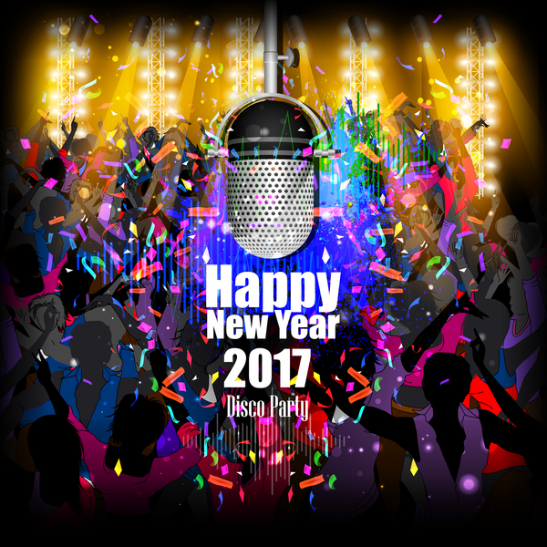 2017 new year night party poster template vectors 19