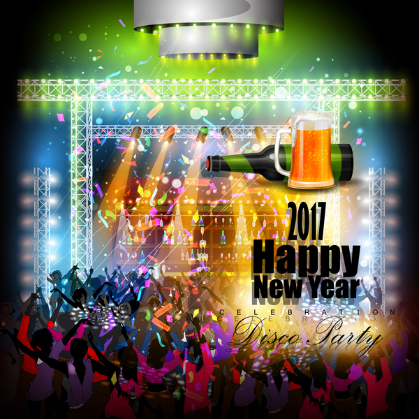 2017 new year night party poster template vectors 21