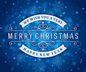 2017 new year with christmas labels and snowflake background vector