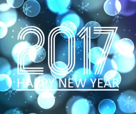 2017 new year with halation background vector