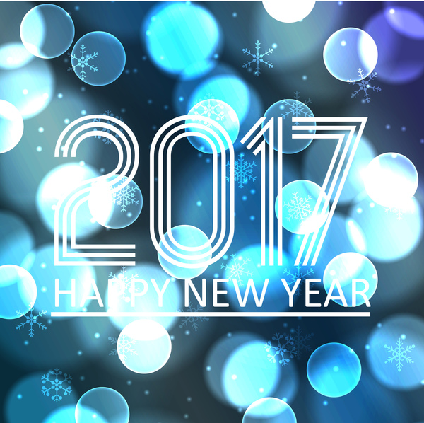 2017 new year with halation background vector