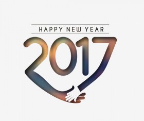 2017 new year creative background set vector 09