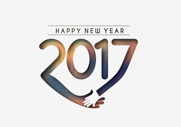2017 new year creative background set vector 09