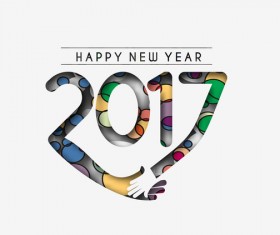 2017 new year creative background set vector 10
