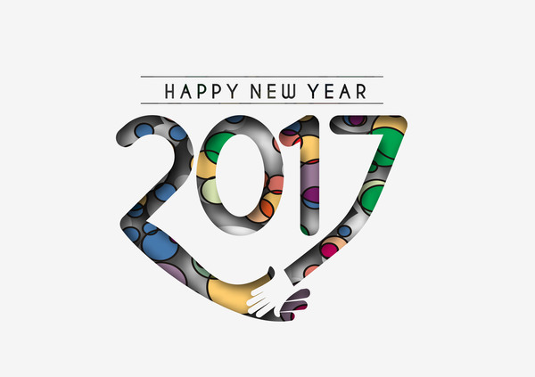 2017 new year creative background set vector 10
