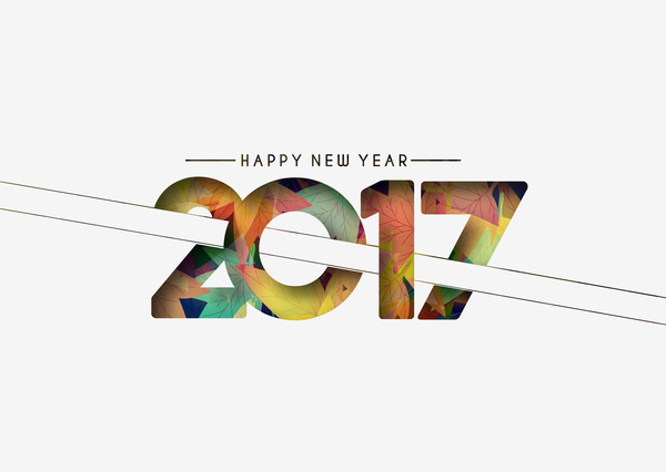 2017 new year creative background set vector 12