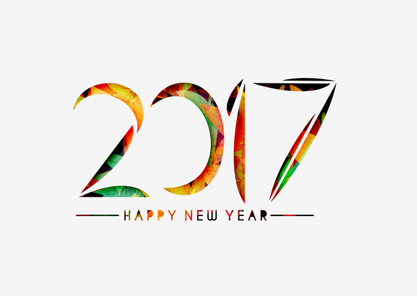 2017 new year creative background set vector 24