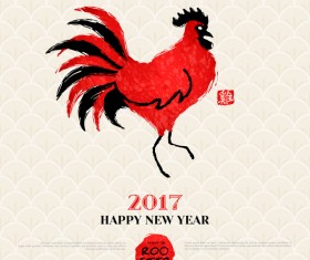 2017 year of the rooster vector material 01