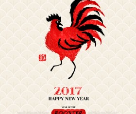 2017 year of the rooster vector material 02