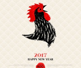 2017 year of the rooster vector material 03