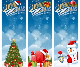 3 Kind christmas vertical banners vector