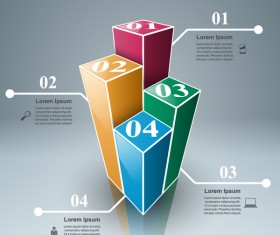 3d box white line infographic vector