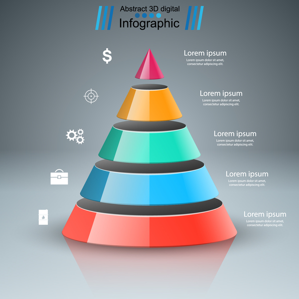 3d colored infographic vector