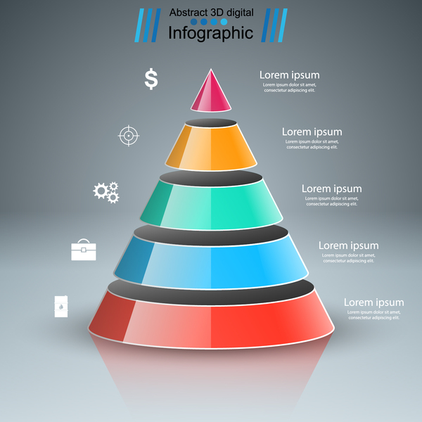 3d infographic white line vector