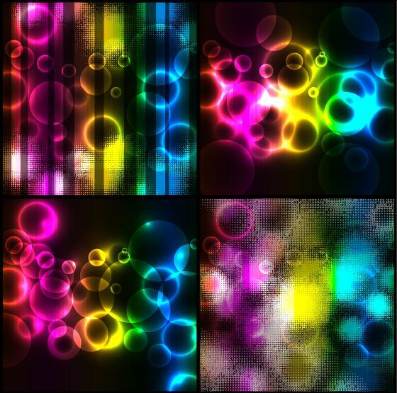 4 Kind colorful light background vector