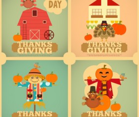 4 Kind thanksgiving poster template vector