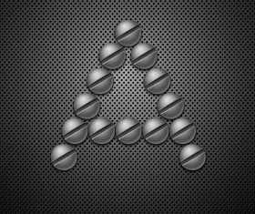 A letters with metal backgrounds vector