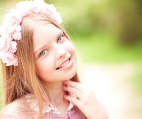 A little girl with blonde hair