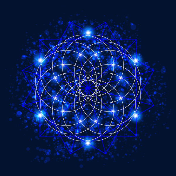 Abstract blue geometric symbol Stock Photo 02