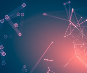 Abstract blue-red polygon texture HD picture