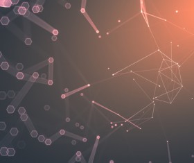 Abstract dark black background red polygon texture