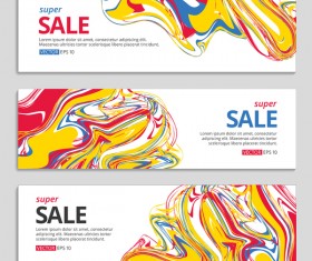 Abstract marble texture vector banners 01