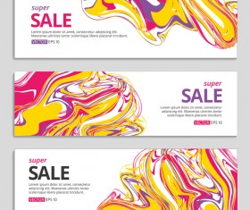 Abstract marble texture vector banners 02