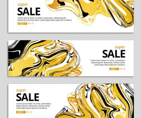 Abstract marble texture vector banners 04