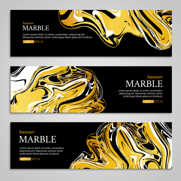 Abstract marble texture vector banners 06
