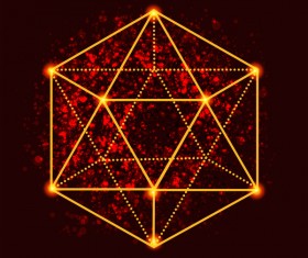 Abstract red geometric symbol Stock Photo 04