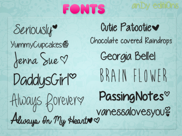 Andy editiions fonts