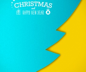 Applique christmas tree with greeting cards vector 03