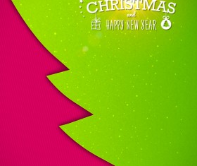 Applique christmas tree with greeting cards vector 04