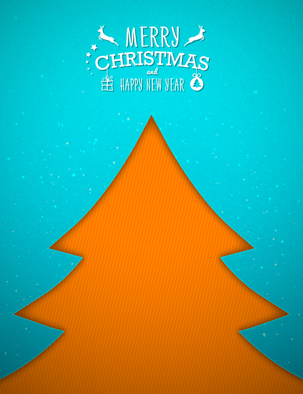 Applique christmas tree with greeting cards vector 05