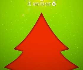 Applique christmas tree with greeting cards vector 06