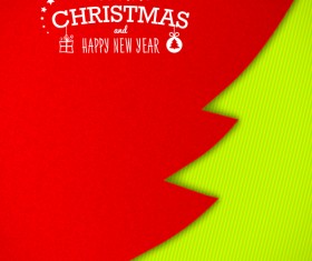 Applique christmas tree with greeting cards vector 07