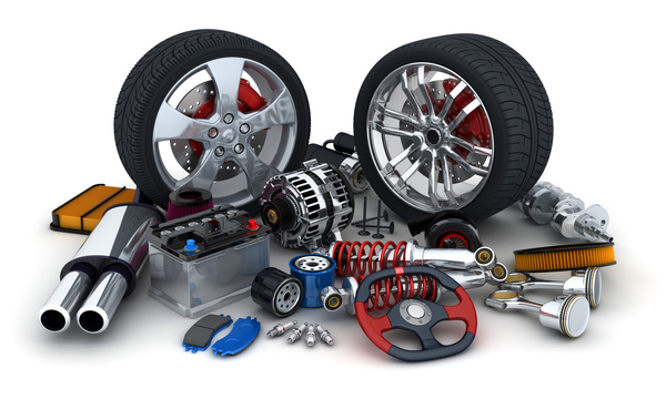 Automotive parts and tires Stock Photo 01