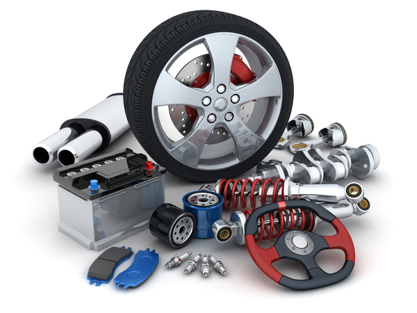 Automotive parts and tires Stock Photo 02