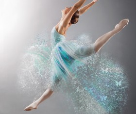 Beautiful ballet jumping dancers HD picture