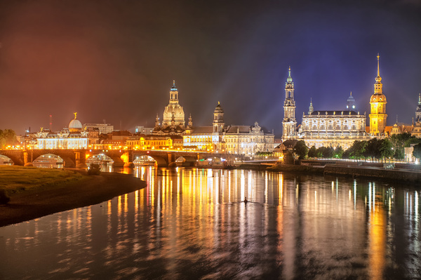 Beautiful city at night Stock Photo