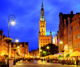 Beautiful night view of the city of Italy Stock Photo