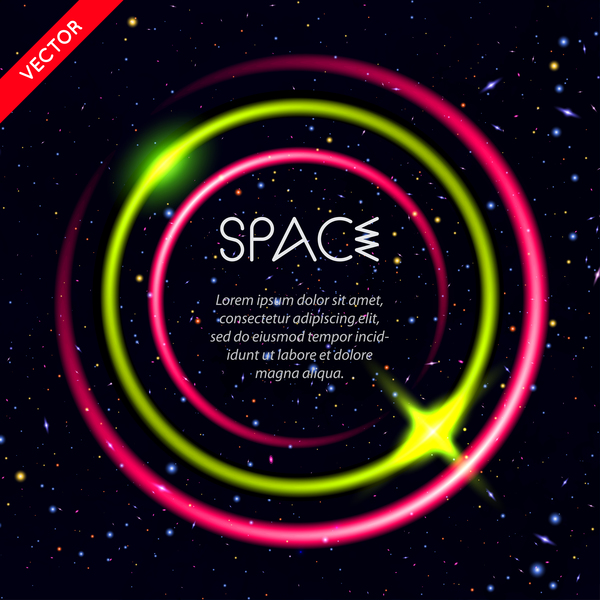 Beautiful space circles background vectors 01