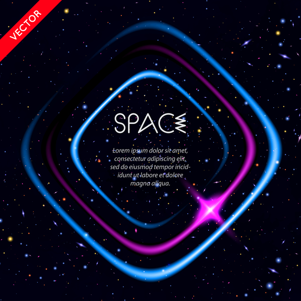 Beautiful space circles background vectors 04
