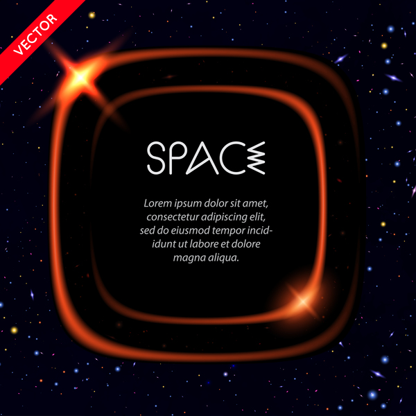 Beautiful space circles background vectors 06