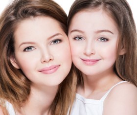 Beautiful young mother with her daughter's self-timer Stock Photo 06