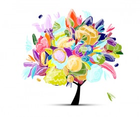 Beautifule floral tree vector material 03