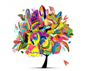 Beautifule floral tree vector material 04