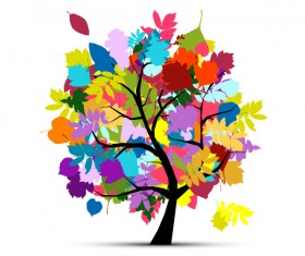 Beautifule floral tree vector material 05