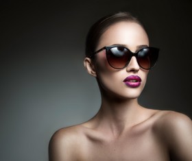 Beauty fashion model girl with sunglasses Stock Photo 03