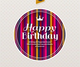 Beige birthday card with round frame vector